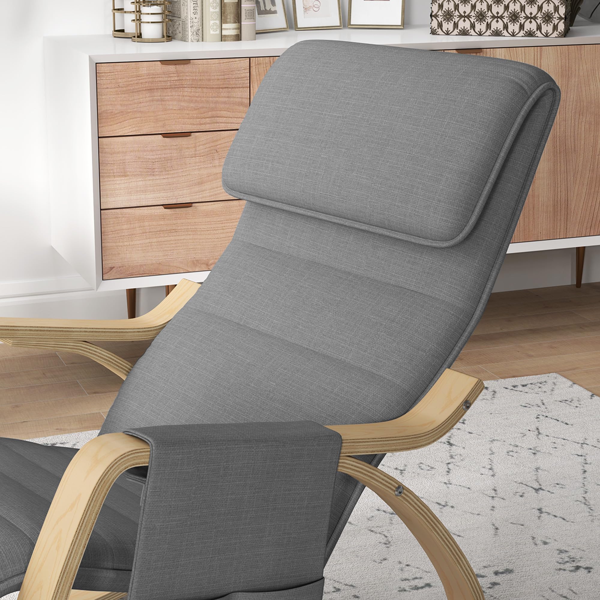 HOMCOM - Sillón basculante de Lactancia (67 x 110 x 91 cm), Color Gris