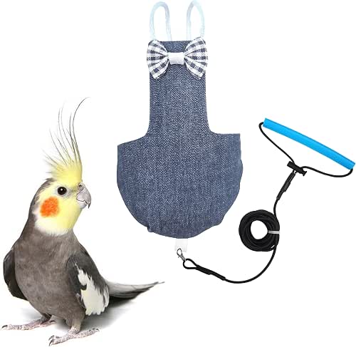 VANFAVORI Bird Diaper Harness Flight Suit Clothes with 80 Inch