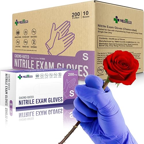 Miniatura 11 de Medtecs Guantes de Nitrilo Desechables – Disponibles en 200 y 2,000 piezas – Grado Médico, Clasificación Química, 4 mil, Sin Látex, Sin Polvo – Azul