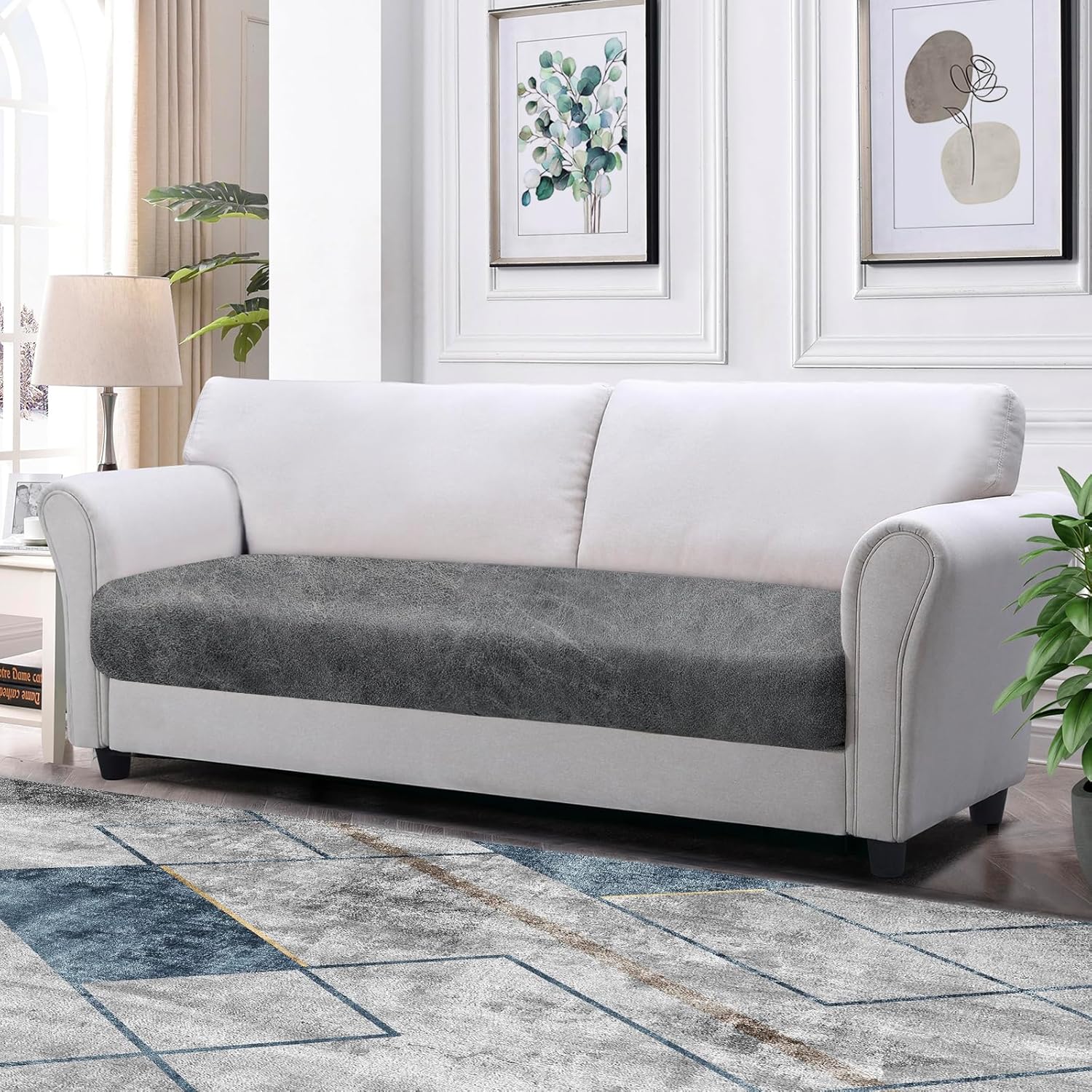 Imnopqr Loveseat Cushion Cover Leather Look Individual Seat