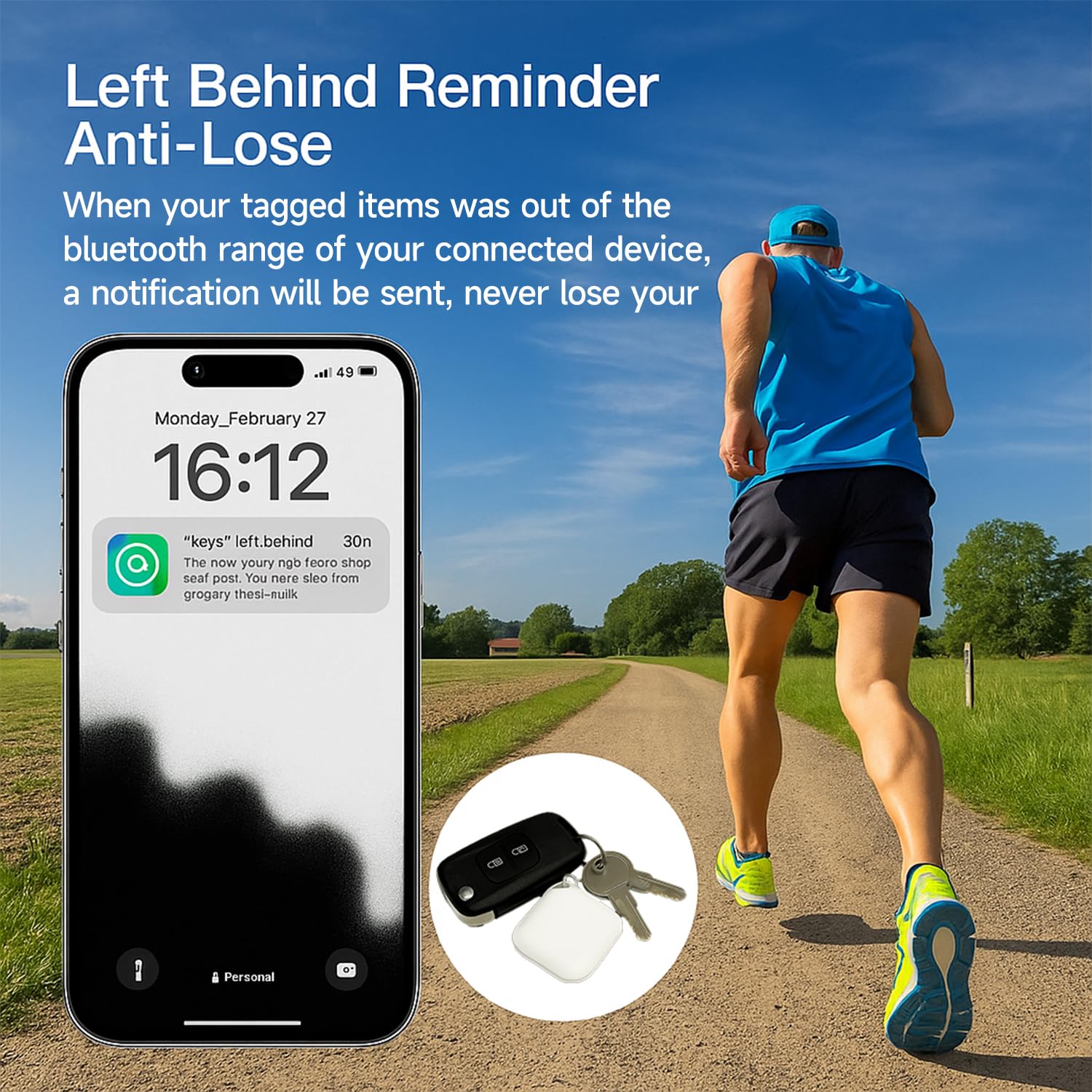 Smart Tags Lot de 2 traceurs compatibles avec Apple Find My (iOS 14.6 et versions ultérieures), localisateur de clés et localisateur d'articles pour sac à dos, valises, animaux de compagnie
