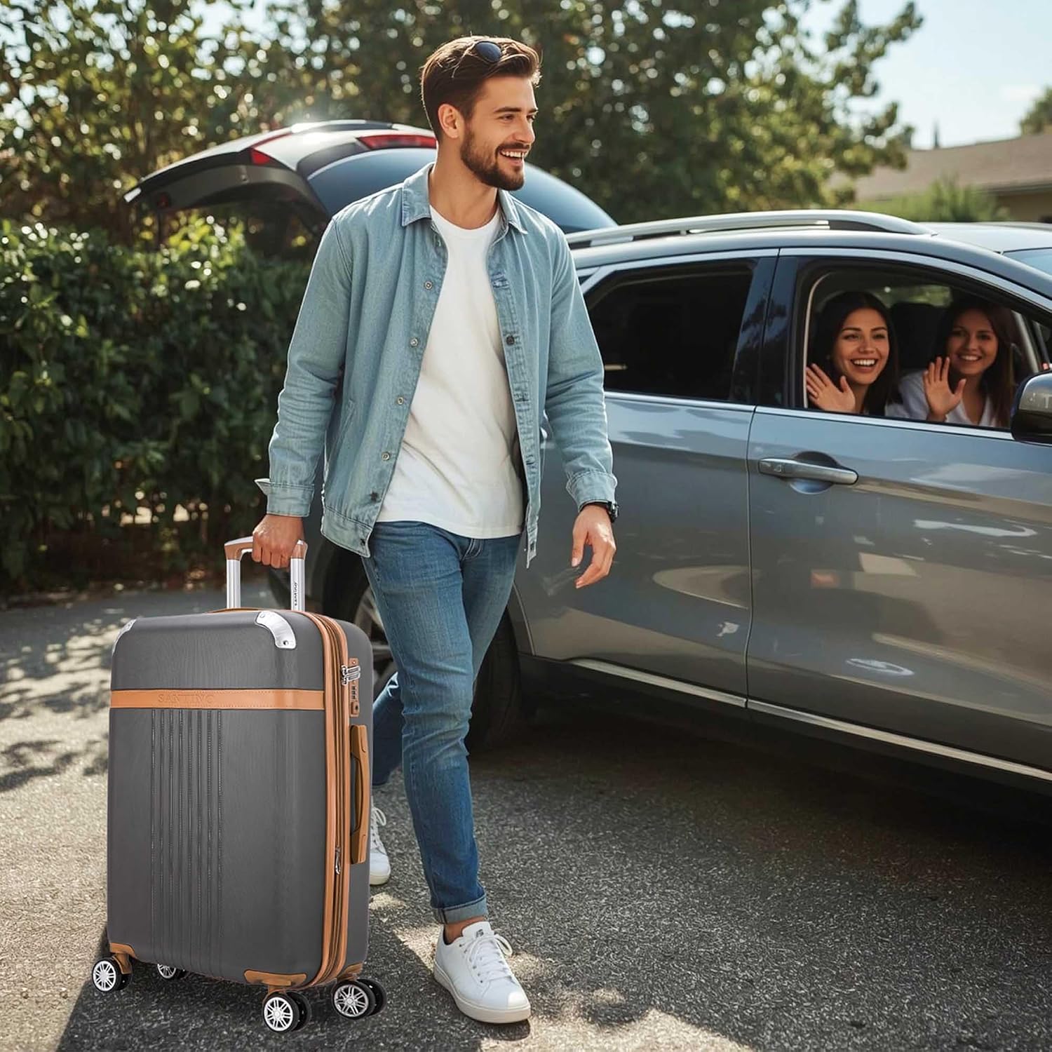 SANTINO Mala de Viagem Grande 32kg Rígida ABS 4 Rodas 360º com TSA Leve Resistente Flexível Antifurto Chumbo tamanho 28 polegadas SANTINO Mala de Viagem Grande 32kg Rígida ABS 4 Rodas 360º com TSA Leve Resistente Flexível Antifurto Chumbo tamanho 28 polegadas