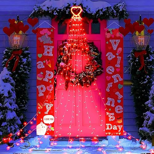 Miniatura 6 de Luces de decoración del día de San Valentín, 300 LED, 8 modos de 29 V, enchufables, luces de San Valentín, cadena de luces de corazón para