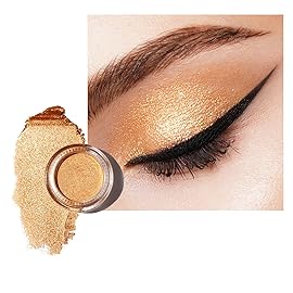 Oulac Gold Cream Eyeshadow - Highly Pigmented Natural Sombra de Ojos, Waterproof & Long Lasting with Moisturizing Formula, Shimmer Glitter Eye Makeup, 6g (21)
