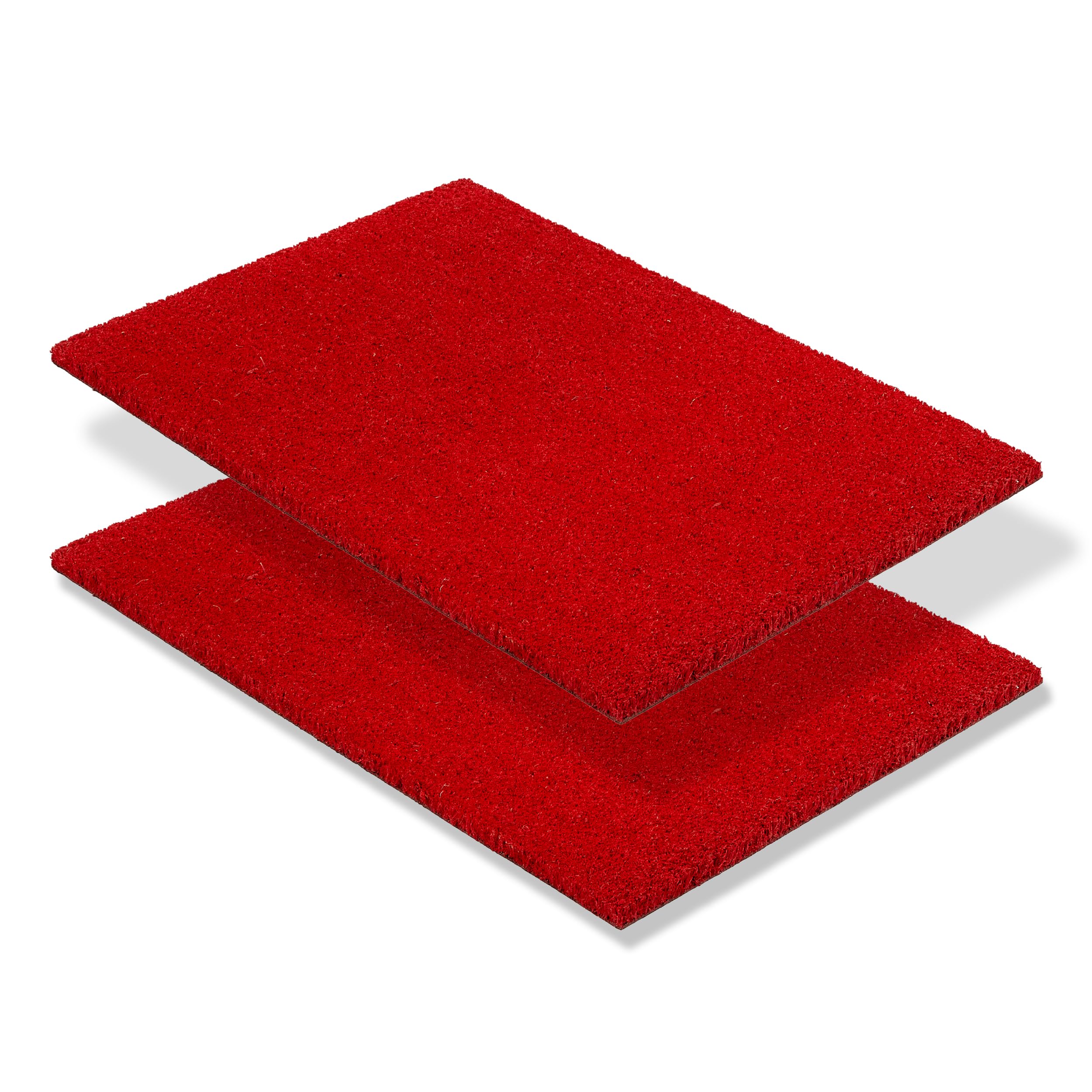 Tapis d'entrée en coco Carpido rouge pour valoriser le pas de votre porte extérieure couverte