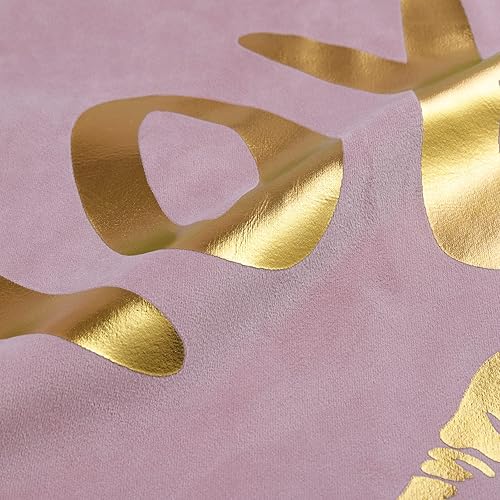 Miniatura 5 de Bonhause Juego de 2 fundas de almohada para el día de San Valentín de 18 x 18 pulgadas papel de aluminio dorado con forma de corazón XOXO y labios