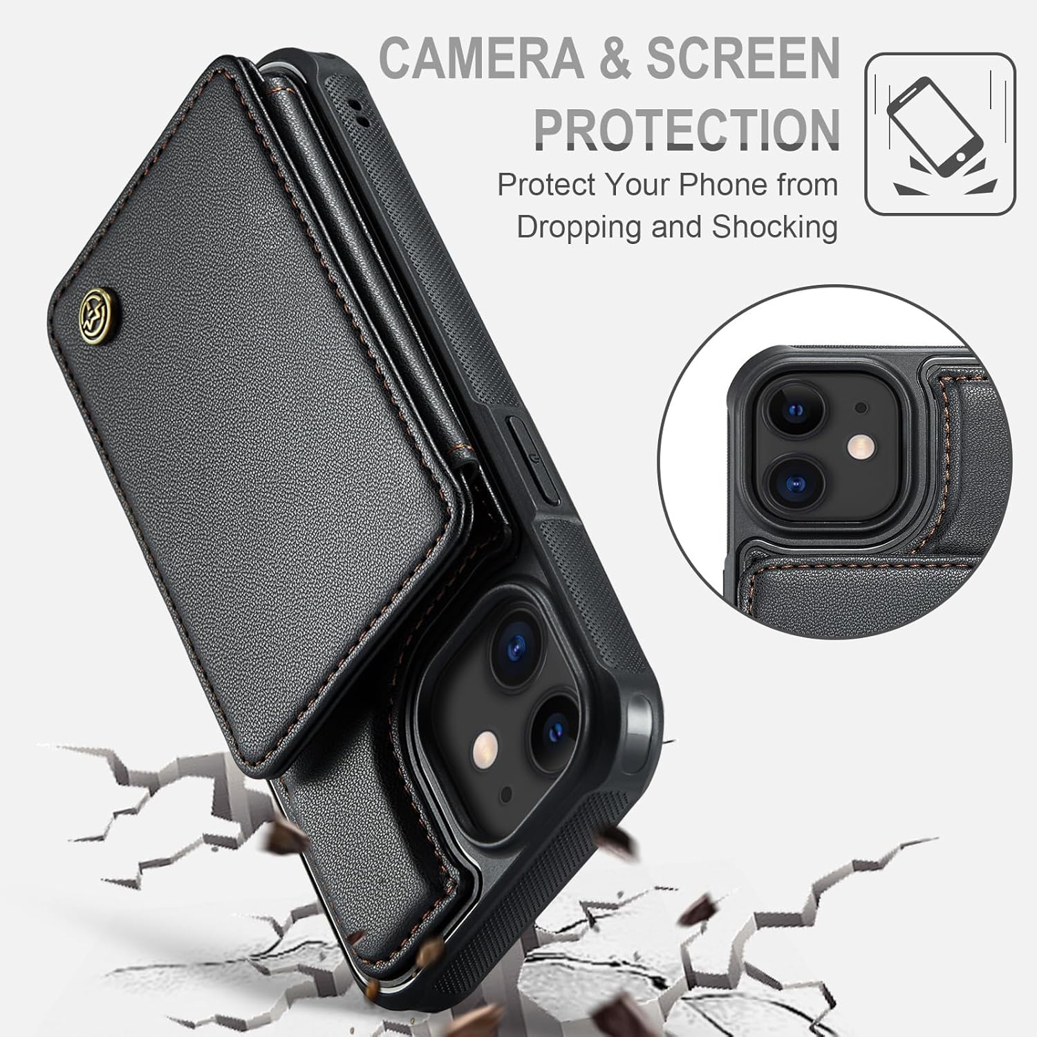 iPhone 11 RFID Wallet Case: Cards, Kickstand, Shockproof 7 81CL9FSkNoL. AC SL1500