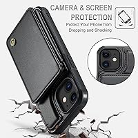 Vista 6 de Vinich Funda tipo cartera para iPhone 11 con soporte para tarjetas, bloqueo RFID, ranuras de crédito, función atril, a prueba de golpes, para Negro