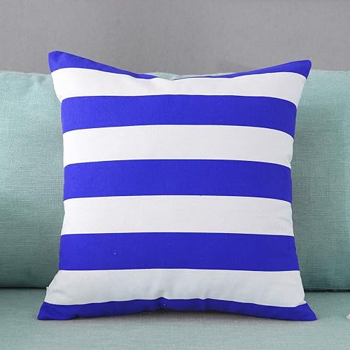 Hogar decorativa algodón lienzo cuadrada funda de almohada funda de cojín rayas cremallera oculta varios colores.