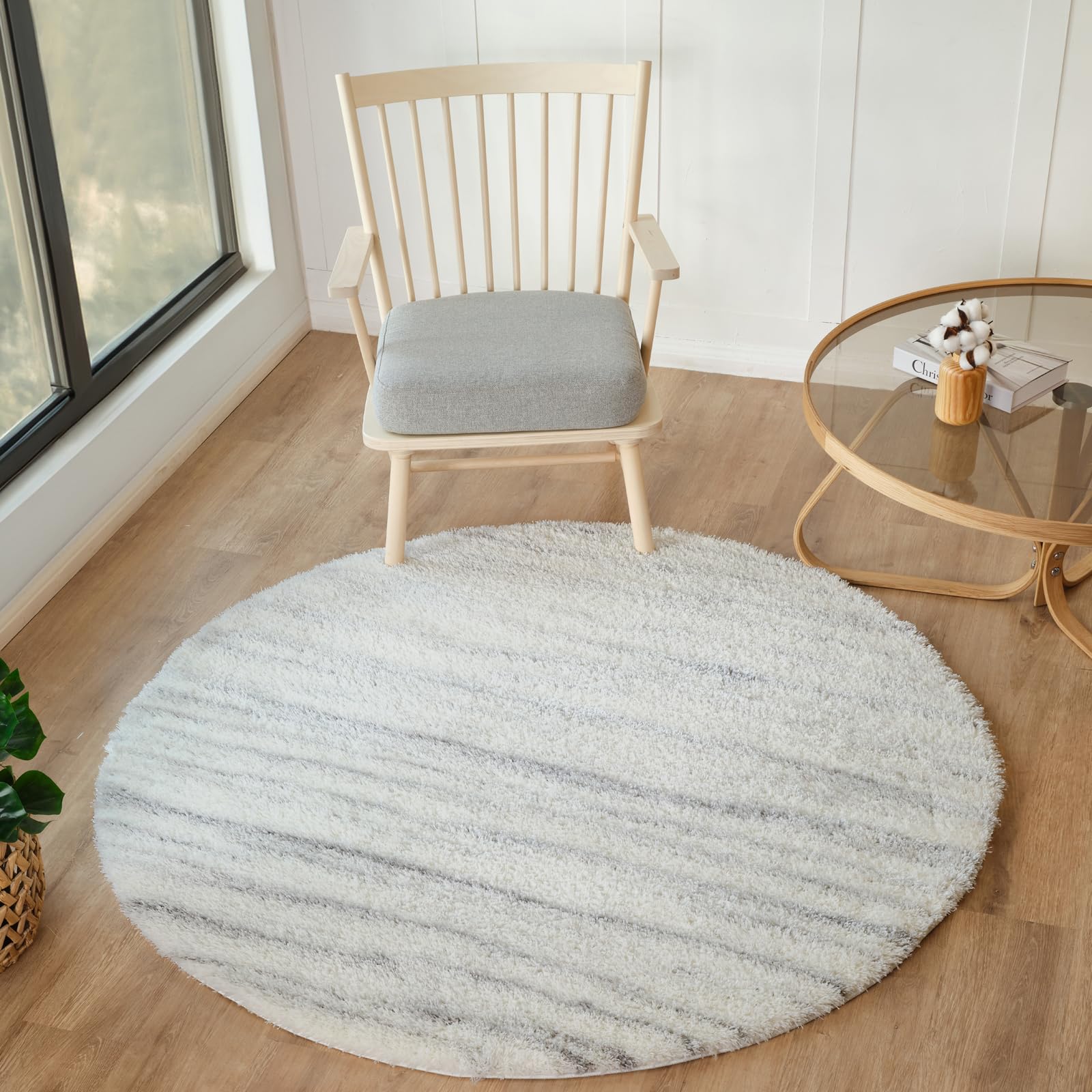 Livabliss ADLEY Shaggy Modern Plush Pile Light Grey Area Rug - 200 x 275 cm - 100% Polyester