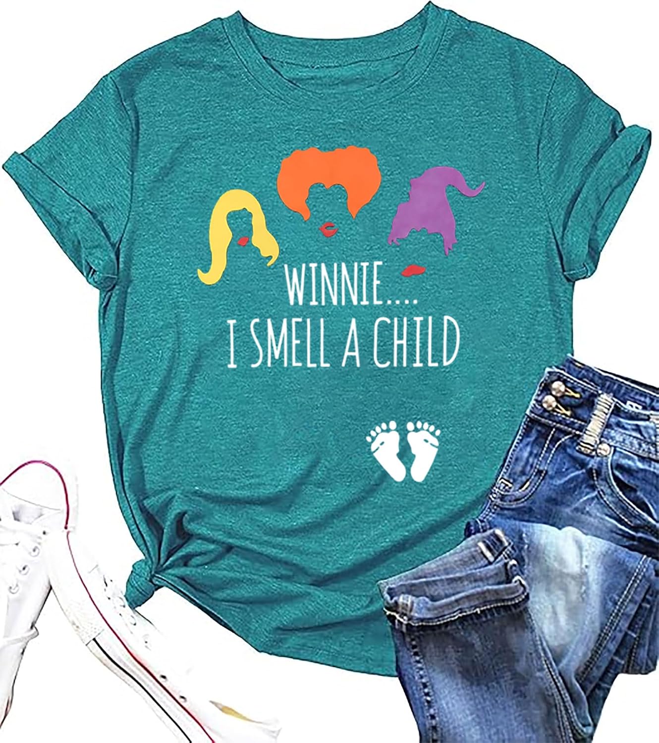 Halloween Pregnancy Shirt Sanderson Sister Witch Graphic Funny Cute Smell Child Letter Print Maternity Short Sleeve tee