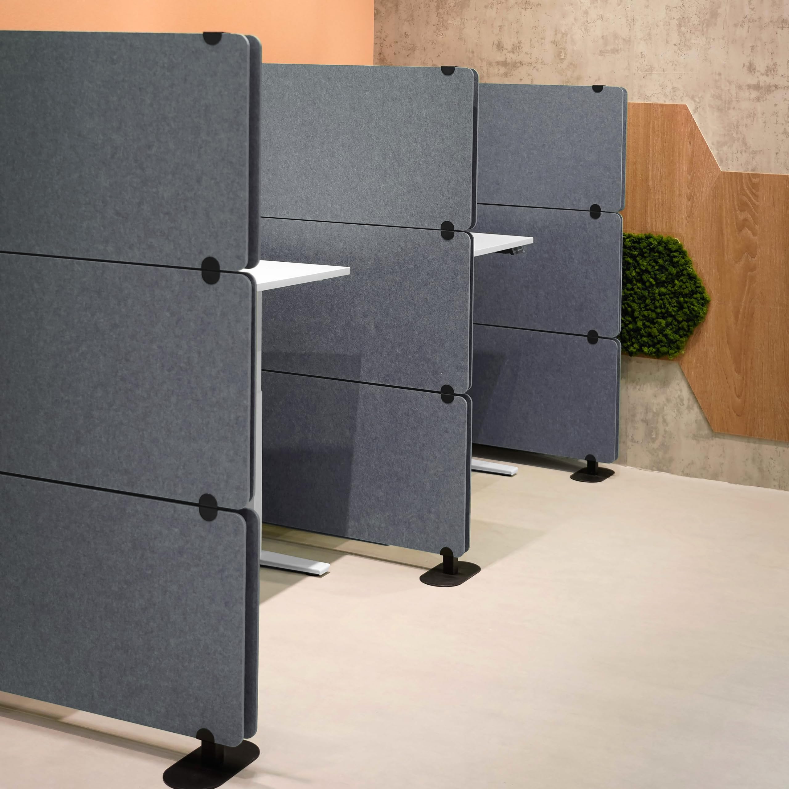 hjh OFFICE cloison Acoustique FLEXMIUT Extend cloison sur Pied, Pare-Vue pour Le Bureau et la Maison, Gris