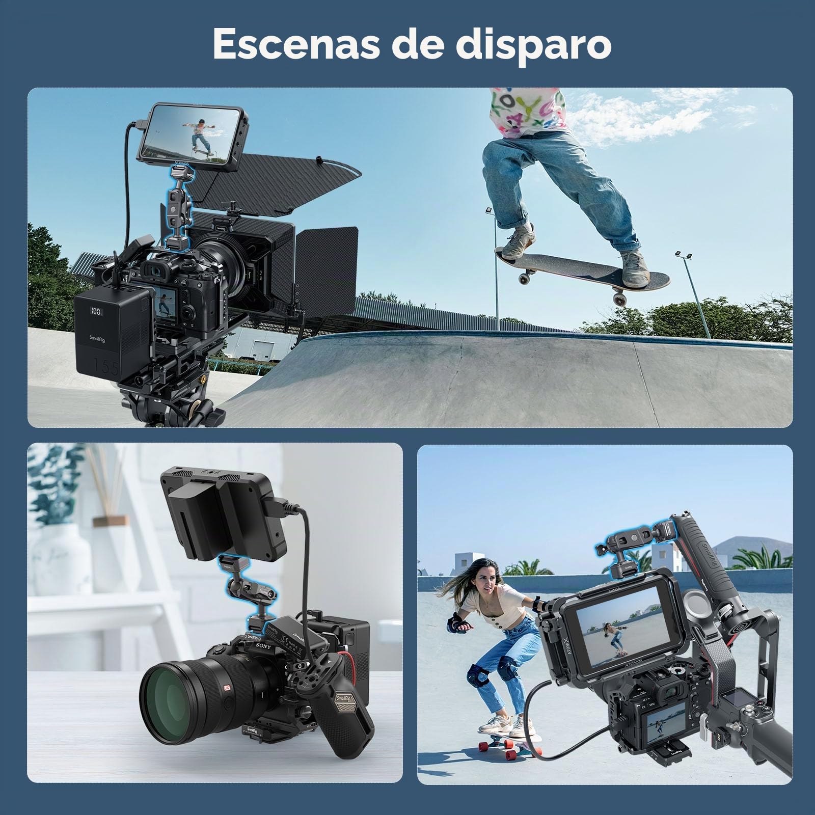 SMALLRIG Brazo Mágico de Liberación Rápida con Cabezal Esférico de 360°, con Tornillos de 1/4”-20 y Pasadores de Ubicación Desmontables, Carga Util Máxima de 5,5 kg/12,1 LB, HawkLock H21-4488