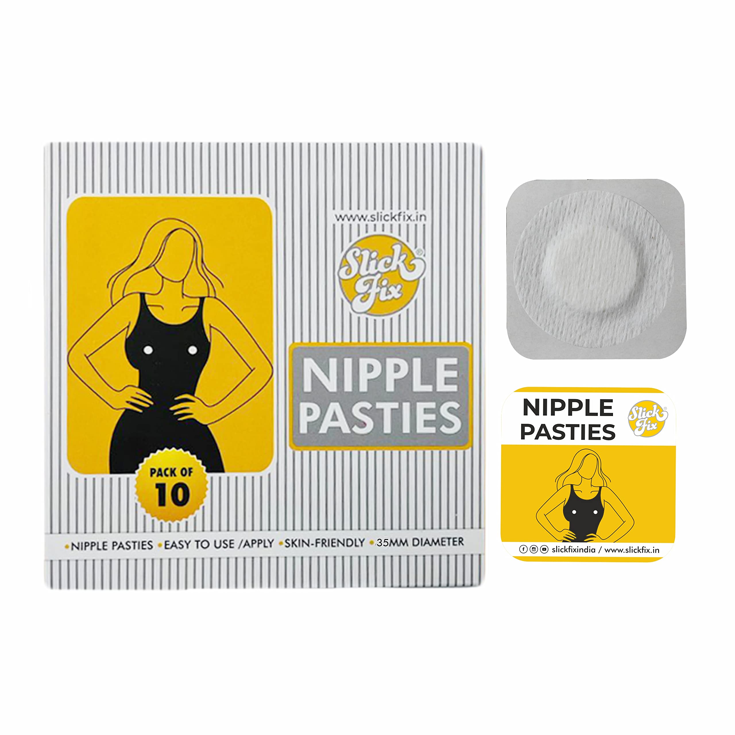 SLICKFIXSelf Adhesive Nipple Pasties Bra-Free Clothing | Disposable Nipple Stickers | Breast Covers | Breast Stickers | Women Disposable Nipple Pasties | Nipple Covers for Women.