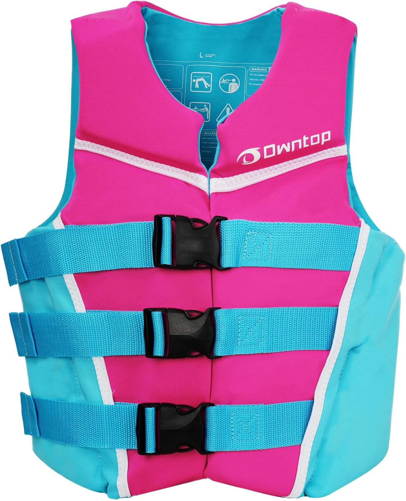 – Owntop Junior Buoyancy Aid, Neoprene Kids Swim Vest with Triple Adjustable Safety Straps, Lightweight Buoyancy Vest Jacket for Kayaking, Swimming, Boating, Paddle