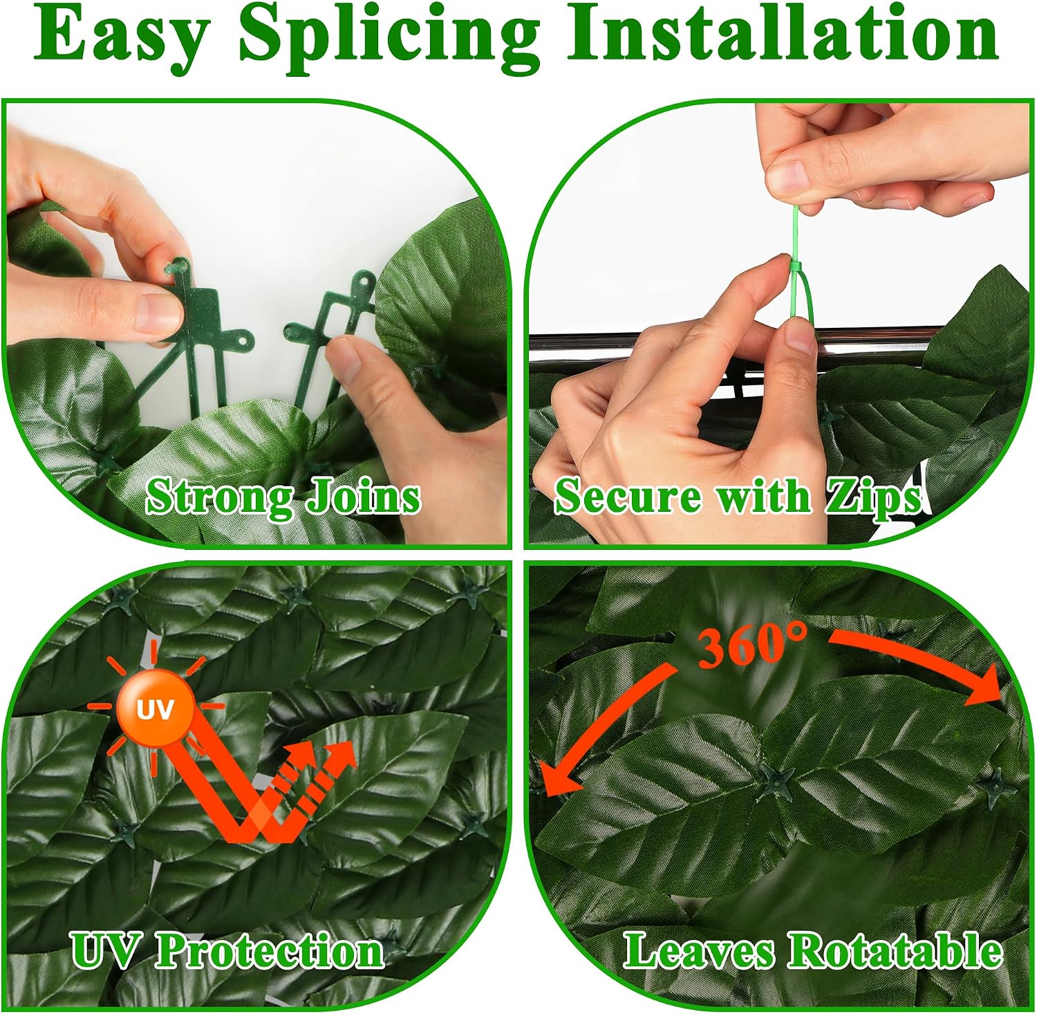 iCover 2PK 39 * 98in Artificial Ivy Privacy Fence Screen Cover, Highly Dense Leaves Wtih Strengthened Joint Prevent Leave Falling Off, Faux Hedge Panels Greenery Vines, Decorative Fences image 4