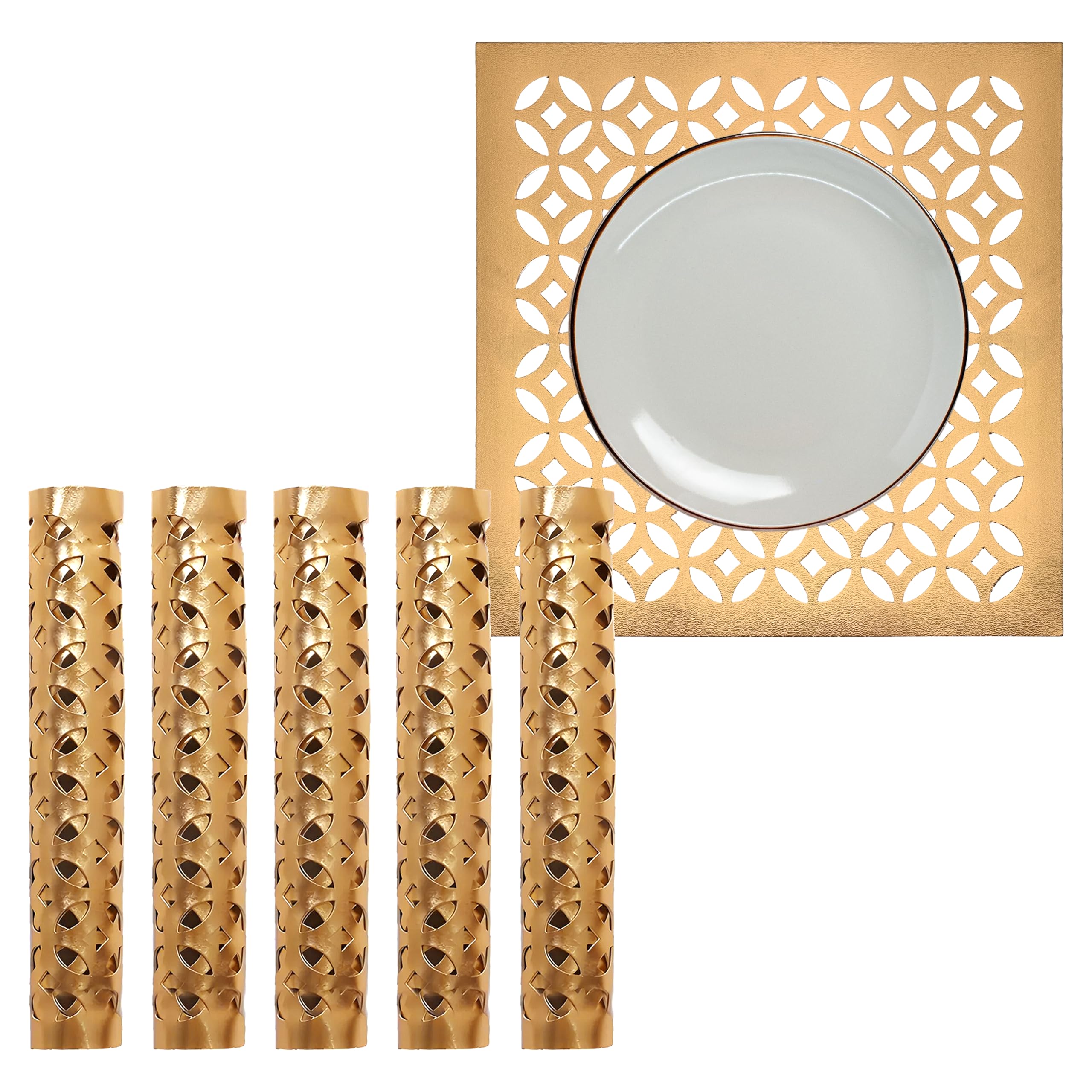 Kuber Industries Square Shape Placemat|PVC Soft leather & Designer Set|Anti-Slip & Easily Washable|Smooth Surface, Size 30 x 30 x1 CM, Pack of 6 (Gold)-CTLTC11346 (B07TTJ5GLX) Amazon Price History, Amazon Price Tracker