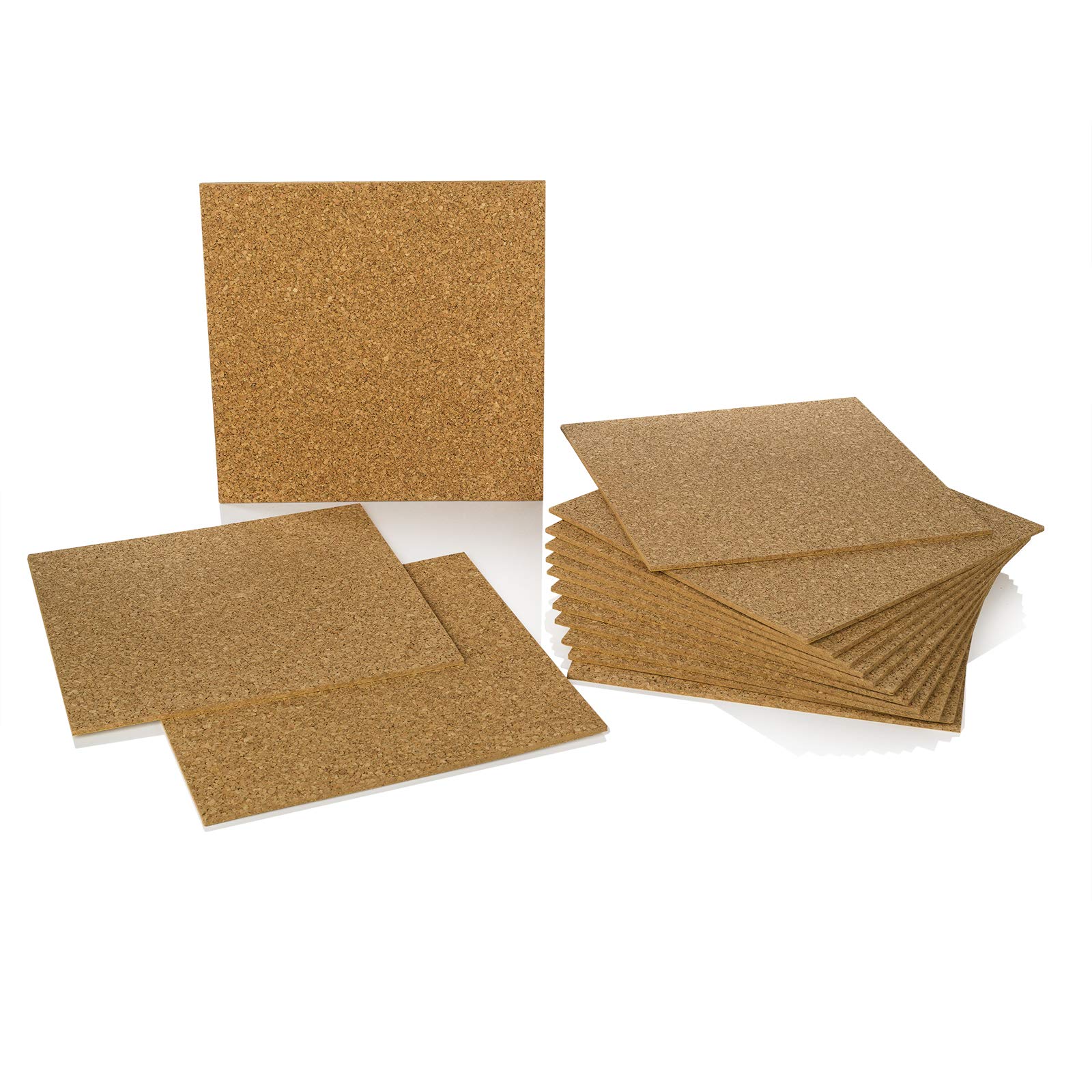 Fogli di sughero autoadesivi 300 x 300 x 4 mm (15 unità) Piastre in sughero isolanti e decorativi per pareti, pavimenti o fai da te