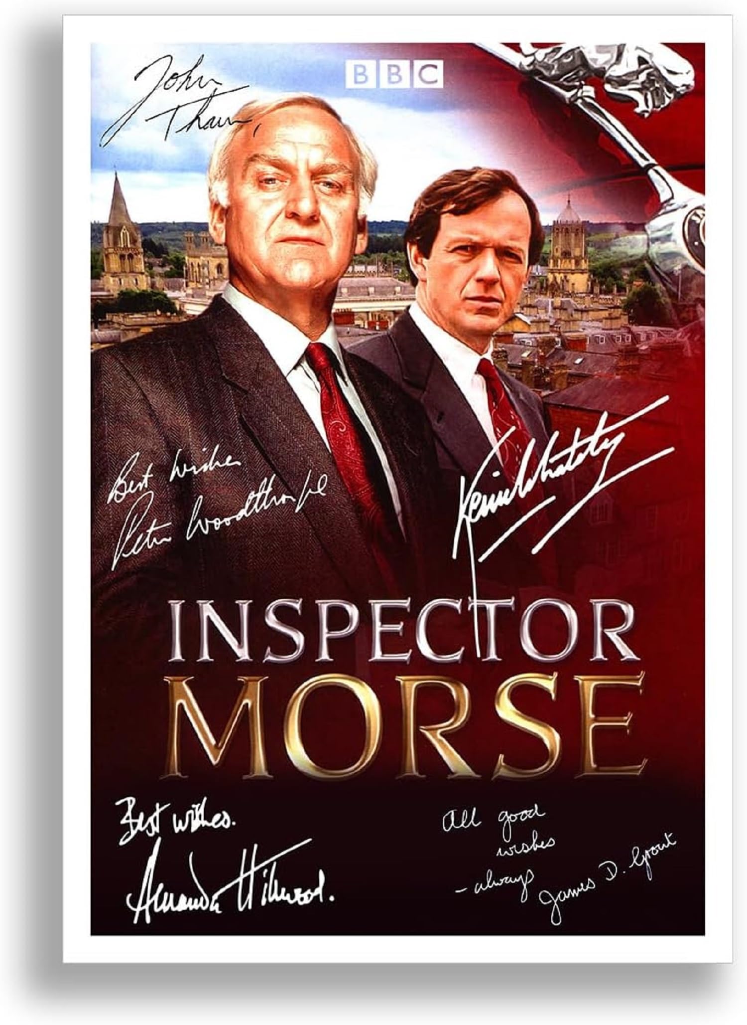 Inspector Morse Cast Signed Autograph A4 Poster Photo TV Show Series Season Framed Memorabilia Gift John Thaw Kevin Whately (A3 Poster Only)