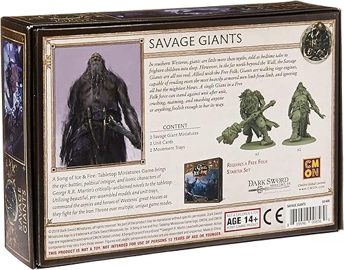 Miniatura 2 de Caja de unidad de miniatura de mesa de Canción de Hielo y Fuego, gigantes salvajes, imponentes gigantes de poder crudo. Juego de estrategia para