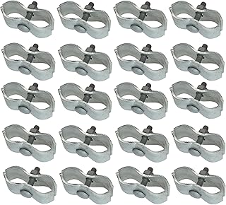 Plutreas Chain Link Fence Panel Clamps 1-3/8" Dog Kennel Panel Clamps for Round Pipe Panel Frame (Set of 20)