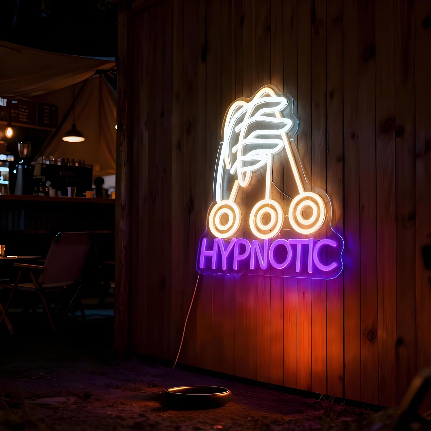 Hypnotic Hand Neon Sign, LED Light Up Decorative Sign, USB Powered Dimmable Neon Light, Bar Pub Game Room Bedroom Wall Decor, Art Decor Gift for Teens Adults 13.7x11.4in