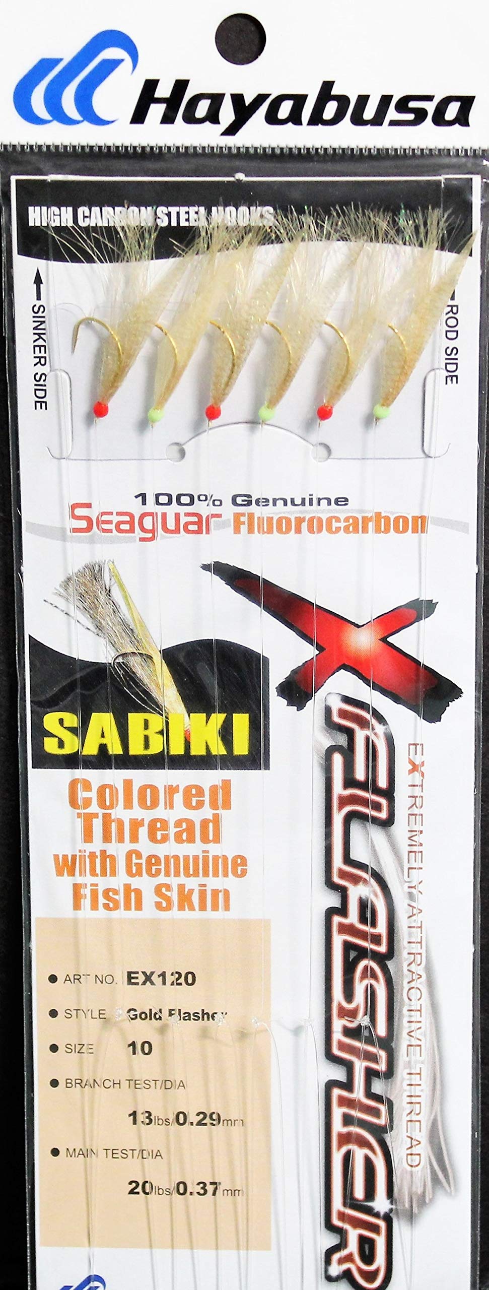 Amazon.com : Hayabusa EX120-10 Gold Flasher 6-Hook Sabiki Rig