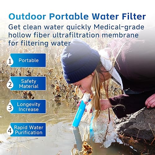 Miniatura 4 de Filtro de agua de paja, purificador de agua portátil, sistema de filtración de filtro de agua por gravedad, sistema de purificación de agua de paja,