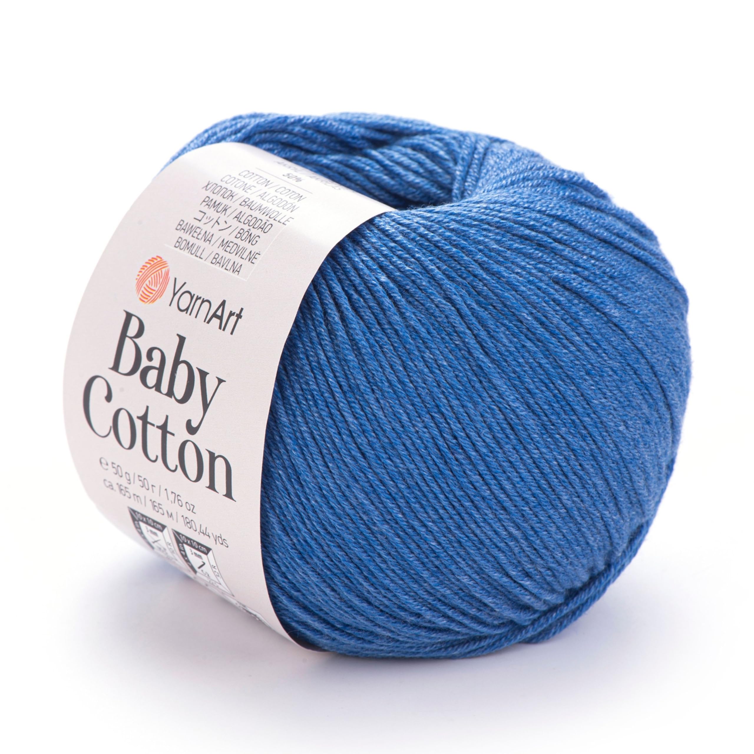 YarnArt Baby Cotton Yarn Knitting Yarn Baby Yarn Summer Yarn Amigurumi Yarn Soft Yarn 50% Cotton Yarn, 50% Acrylic Yarn 1.7 Oz, 180.44 Yds (1, 447)