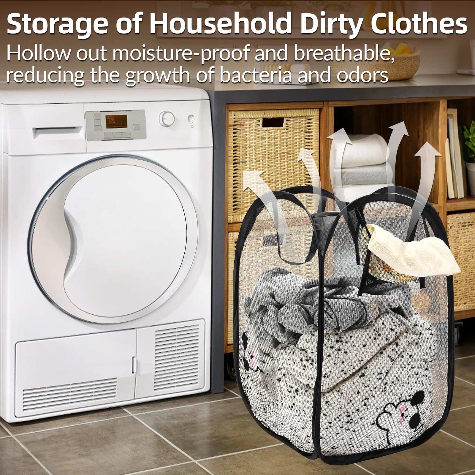 Panier à Linge, Panier à Linge Pliable, 3 Pièces, Panier à Linge Pliable 90 L Avec