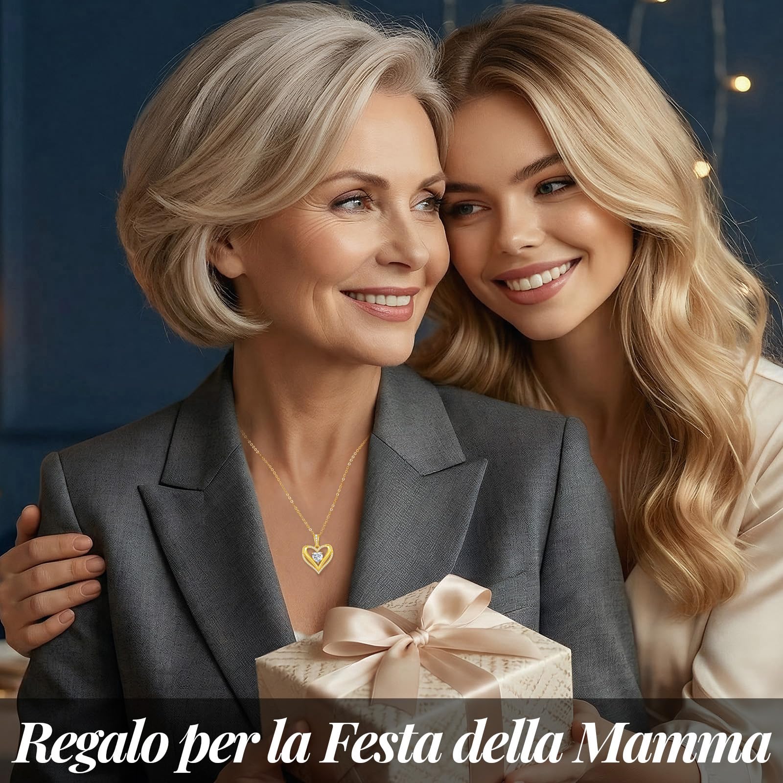 CDE Collana Donna Cuore Moissanite Amore Eterno Argento 925 Regalo Donna | Taglie da 1-3 Carati Luminosa Gioielli per Lei San Valentino Natale Regalo di Anniversario,Compleanno,Moglie,Fidanzata,Mamma