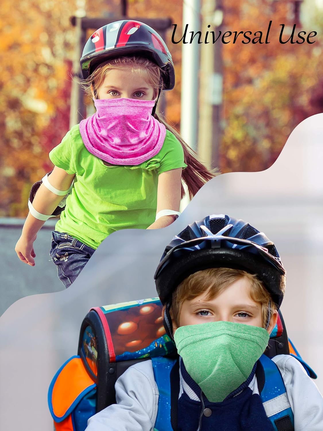 SATINIOR 4 Pieces Kids Neck Gaiter Unisex Face Cover Scarf UV Protection Bandana Balaclavas for Summer - Image 6