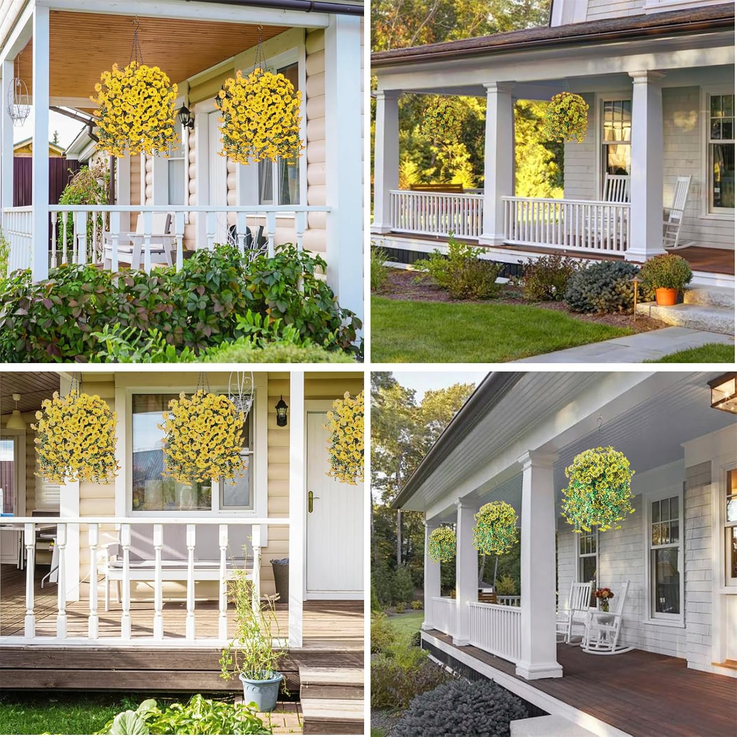 6-Pack Outdoor Faux Plants, 69-Flowered Large Morning Glory, Uv-Resistant Artificial Morning Glory,Perfect for Outdoor Decoration in All Seasons Such as Porches and Gardens (Red + Orange) - Image 7