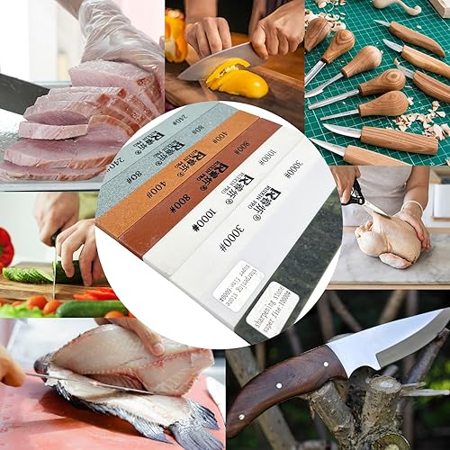 Vista 4 de RUIXIN PRO 8Pcs Replacement Knife Sharpening Stones for RX-008 RX-009 Knife Sharpener Fixed-Angle Kit, Professional Whetstone Set Polishing Stone