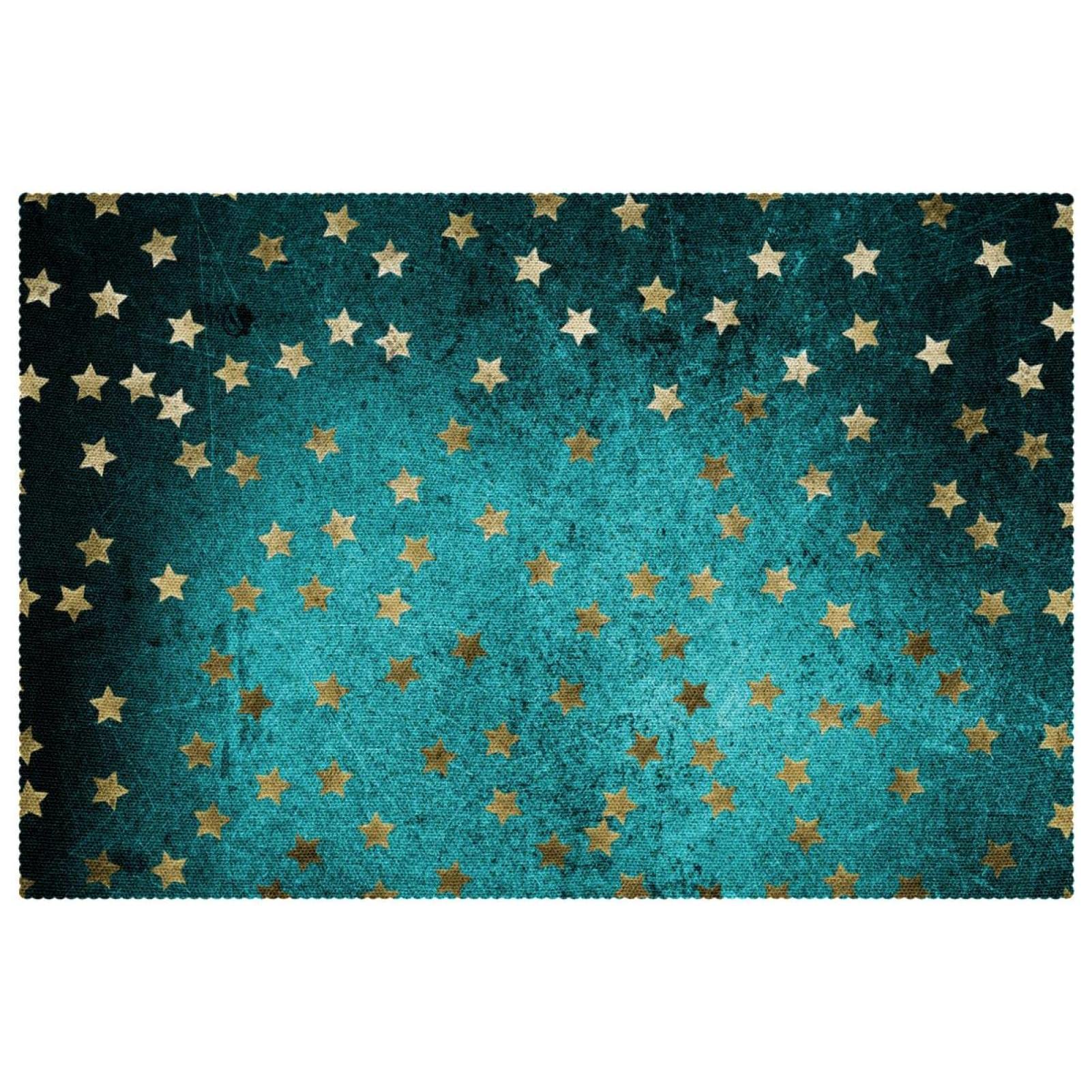 Sets de table vert foncé ciel étoilé pour repas de fête