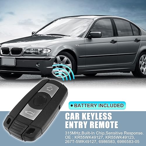 Miniatura 2 de X AUTOHAUX 2 unids 315MHz KR55WK49127 Reemplazo inteligente de proximidad sin llave remoto de entrada remoto para BMW 1 3 5 6 Series 2006-2014 3