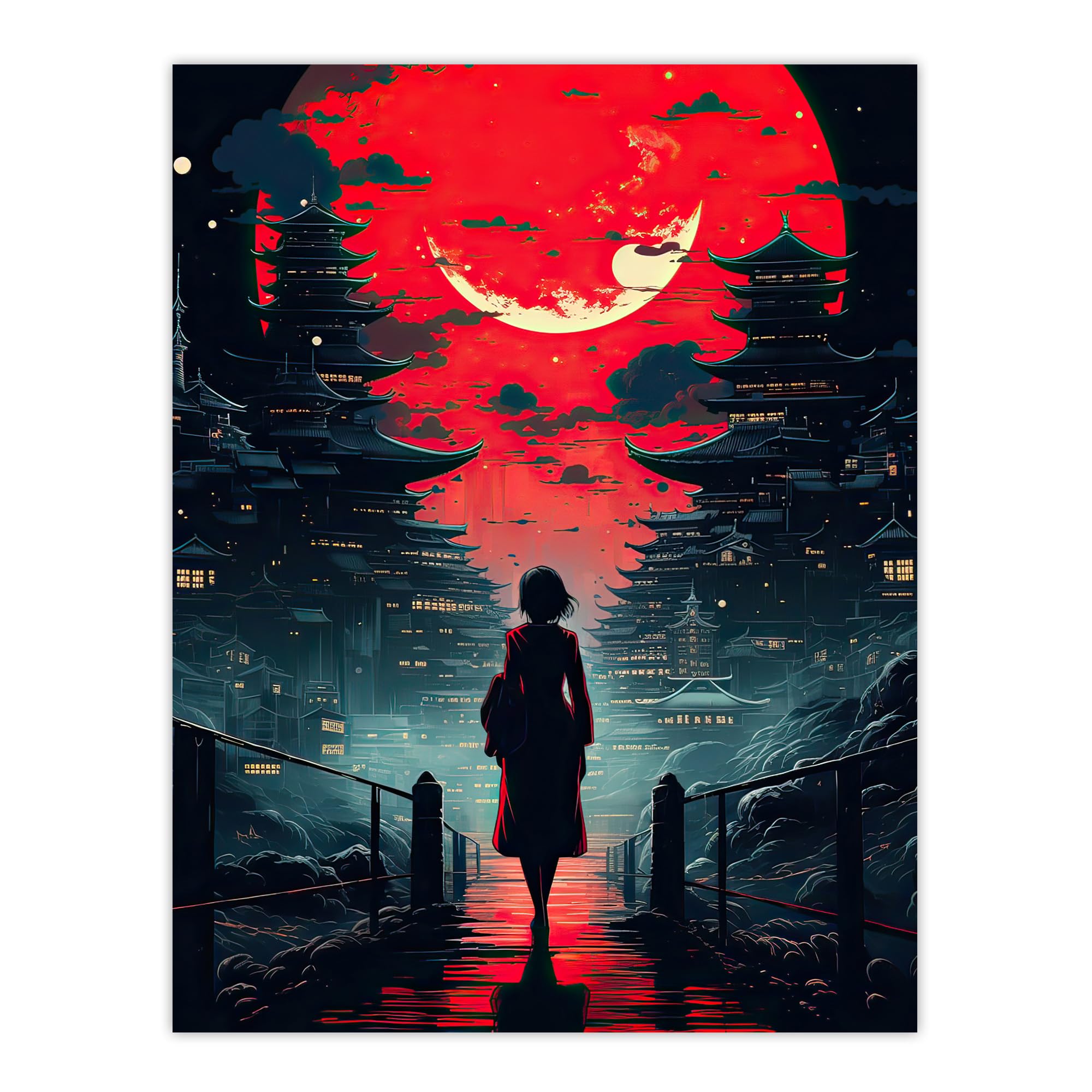 Artery8 Tokyo Midnight Cyberpunk Conceptual Cityscape Extra Large XL Wall Art Poster Print