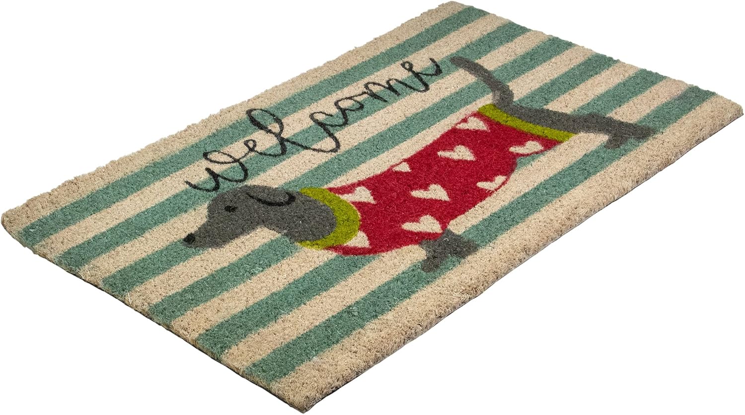Northlight Natural Coir Rectangular Dachshund Dog Welcome Doormat 18" x 30"