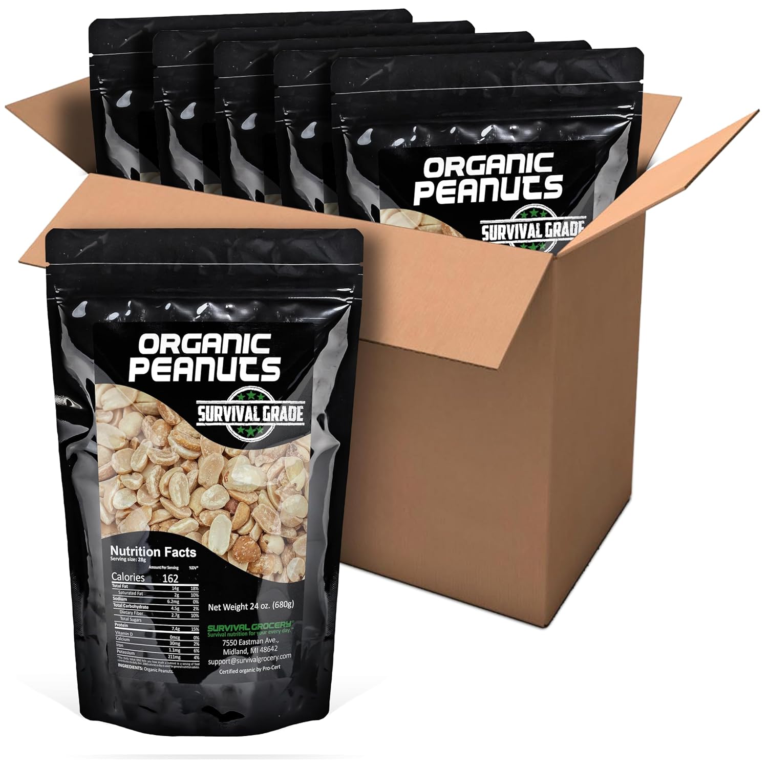 Organic Dry Roasted Peanuts (120 oz./5 Bags)