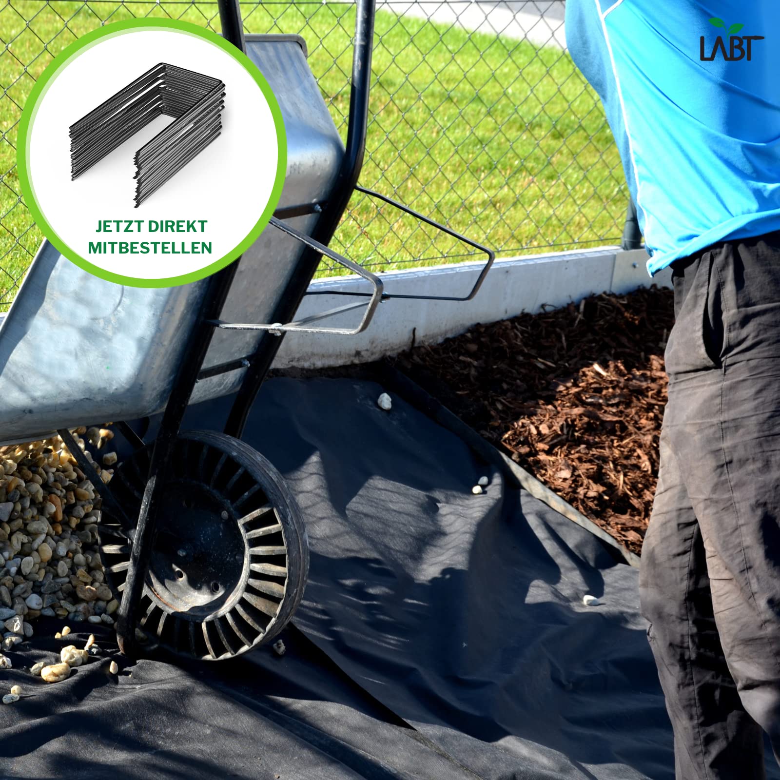 64m² Profi Unkrautvlies I Wasserdurchlässiges Gartenvlies Gegen Unkraut 100g/m² I Reißfeste, Umweltfreundliche Unkrautfolie mit Hoher UV - Beständigkeit für Garten und Beet [40 x 1,6m I Rolle]