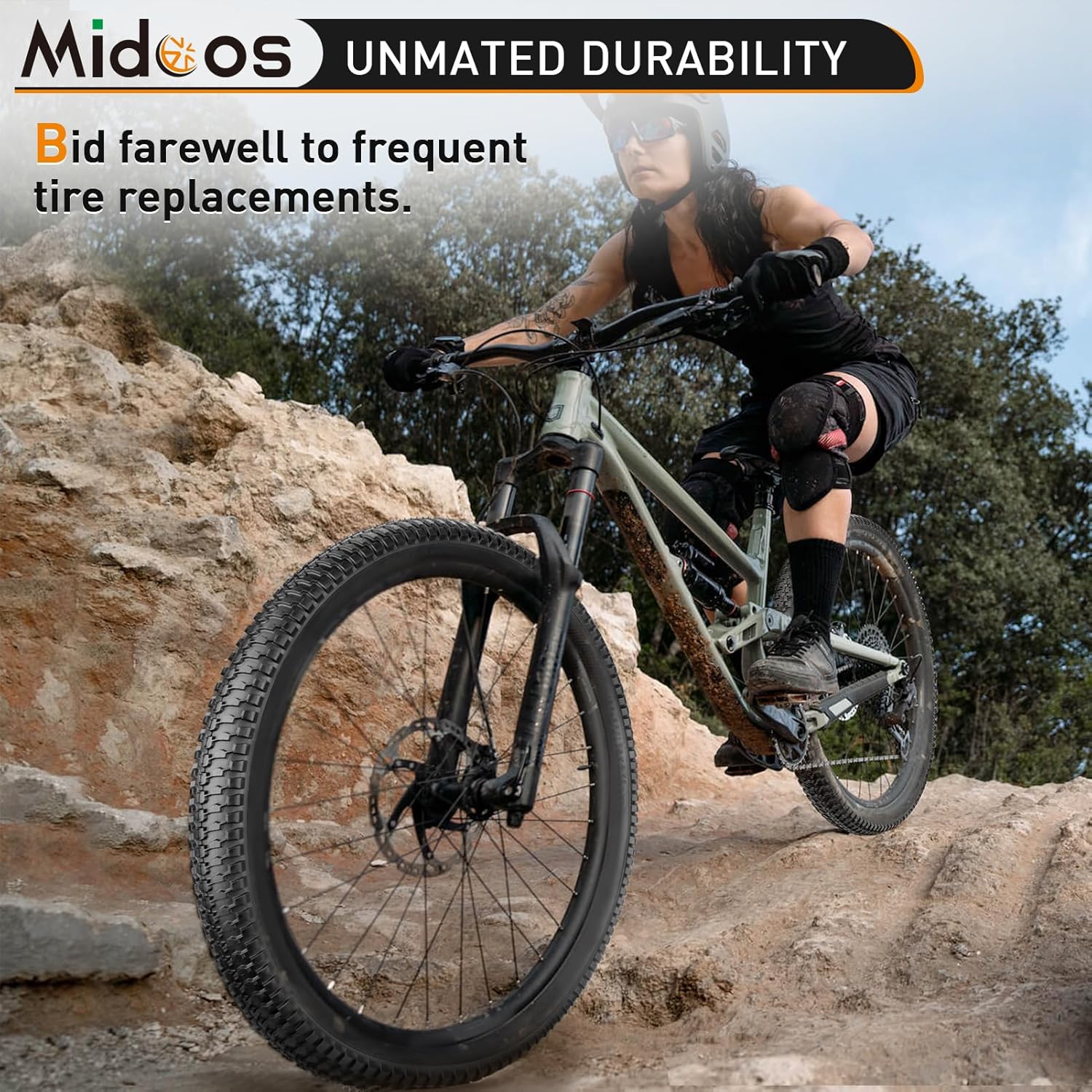 26" Bike Tire, 2 Pack 26x2.10 Mountain Bike Tires with Schrader Valve, 26x2.10 Bike Tire and Tube with 2 Tire Levers, Folding Off Road Bike Tire for 26 x 1.95/2.0/2.1/2.125 Bicycle Tires and Tubes