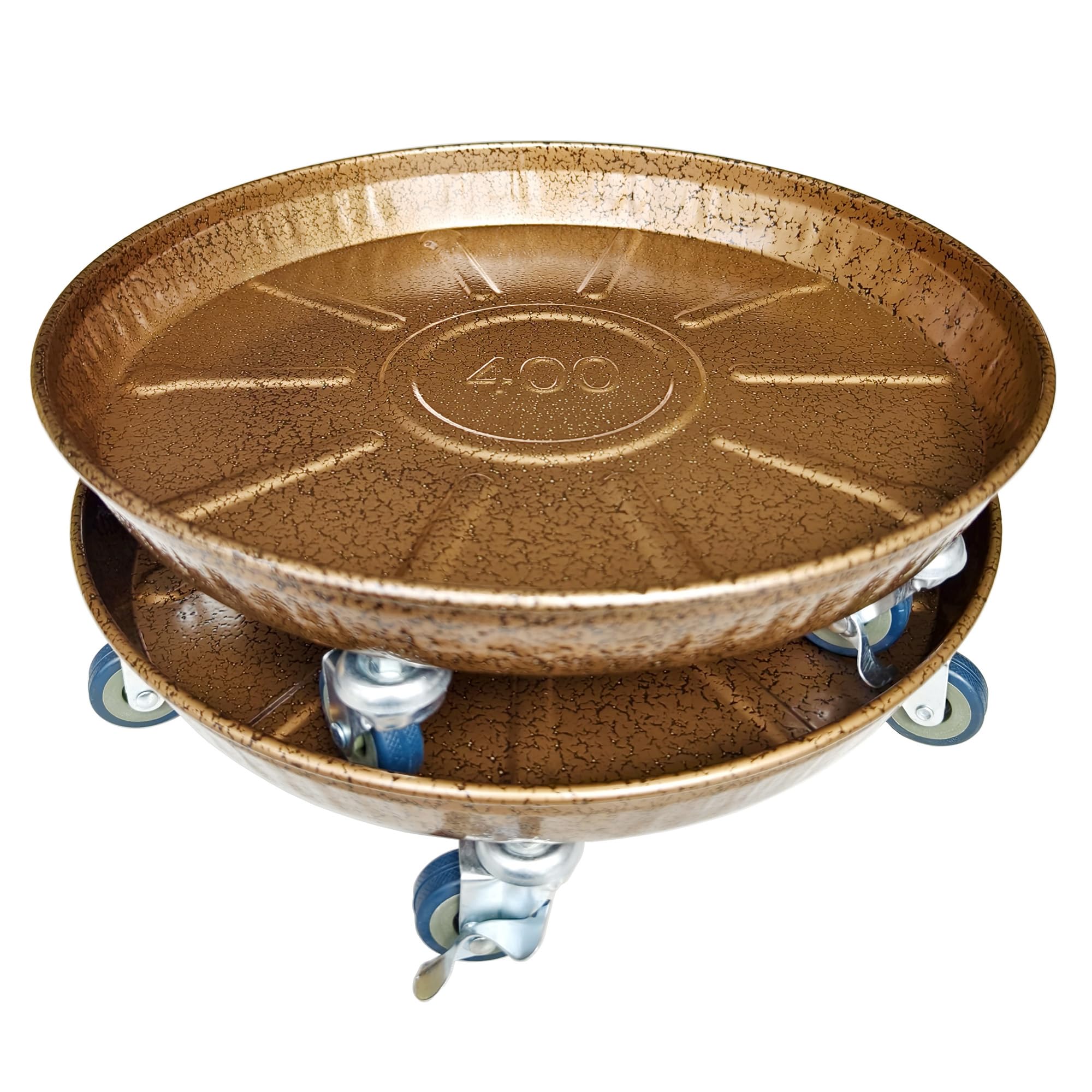 Mornteko Pflanzpaletten-Caddy, 40,5 cm, robuster Metall-Pflanzgefäß, Blumentopf-Palettenroller mit Eisenrädern, 2 Stück (40,5 cm, Bronze)