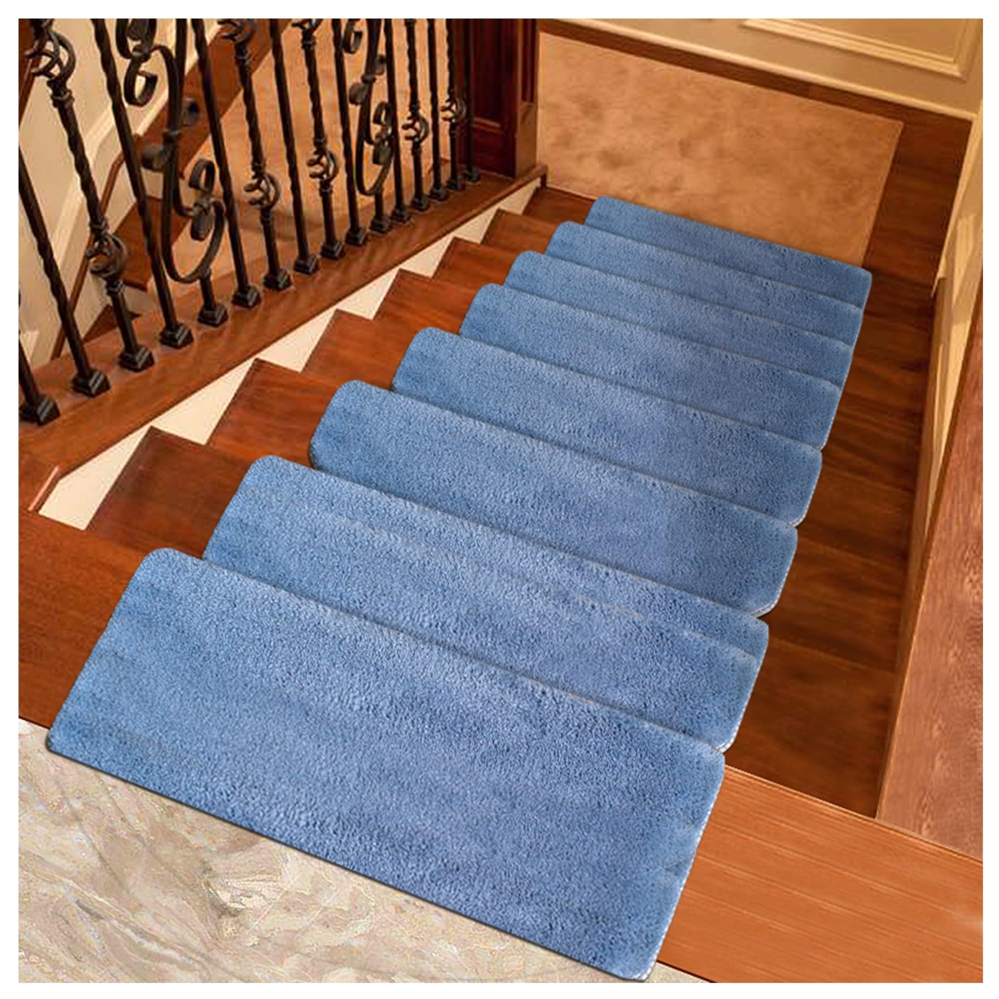 YDHSIKK Carpet Stair Treads, 1pc Stair Treads Non-Slip Landing Rug for Wooden Steps 65-80x24cm(Size4,2.1x0.8ft/65x24cm)
