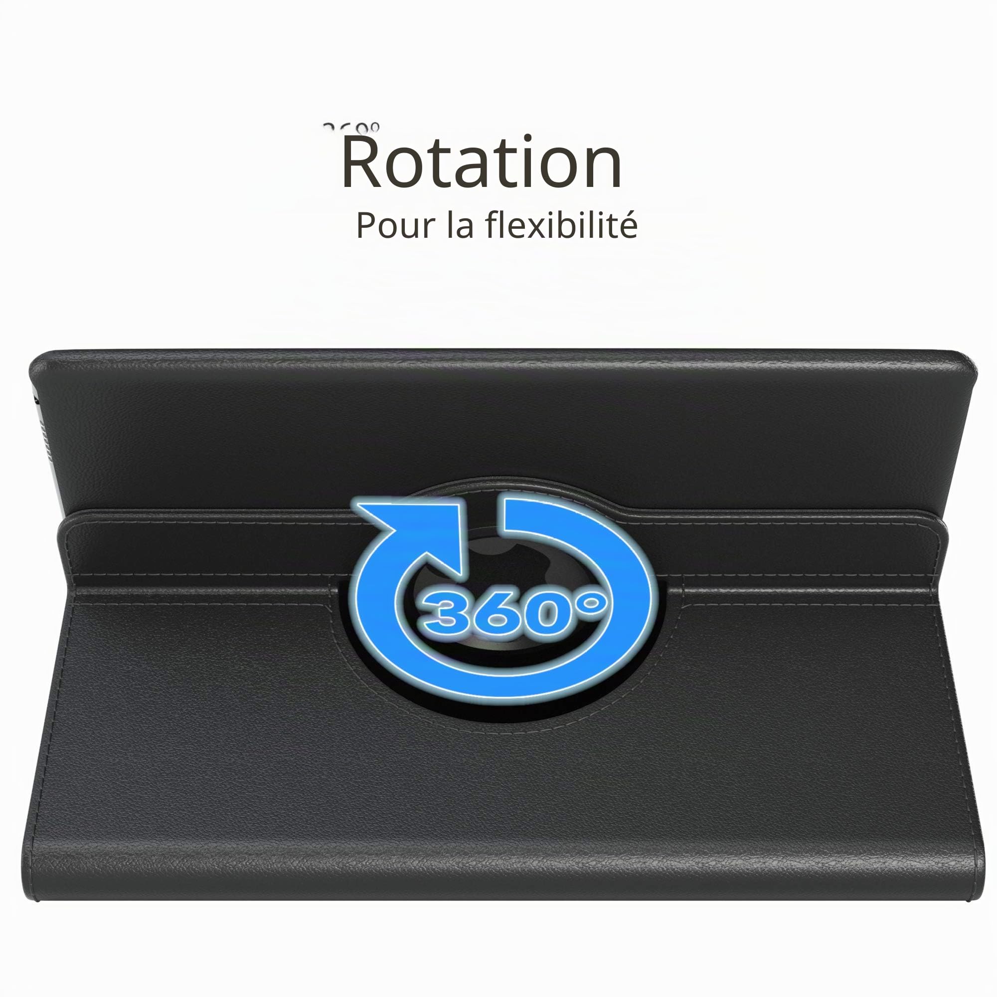 EAZY CASE - Pochette pour Tablette iPad Pro 9,7" (2016) Housse de Protection 9,7 Pouces Smart Cover Tablet Case Rotation à Placer à Rabat pivotant à 360° avec Fonction de Support Similicuir Noir