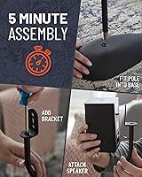 Vista 5 de ECHOGEAR Soportes universales para altavoces, altura ajustable con compatibilidad universal, funciona con Vizio, Klipsch, Bose y más, incluye