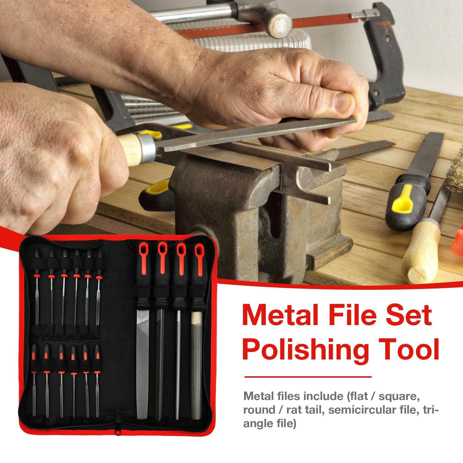 Set di lime in acciaio ad alto tenore di carbonio, multiuso: piatta | semicircolare, rotonda, grande, ad ago di precisione, per lavorazione del metallo, lime per legno, lavorazione del legno