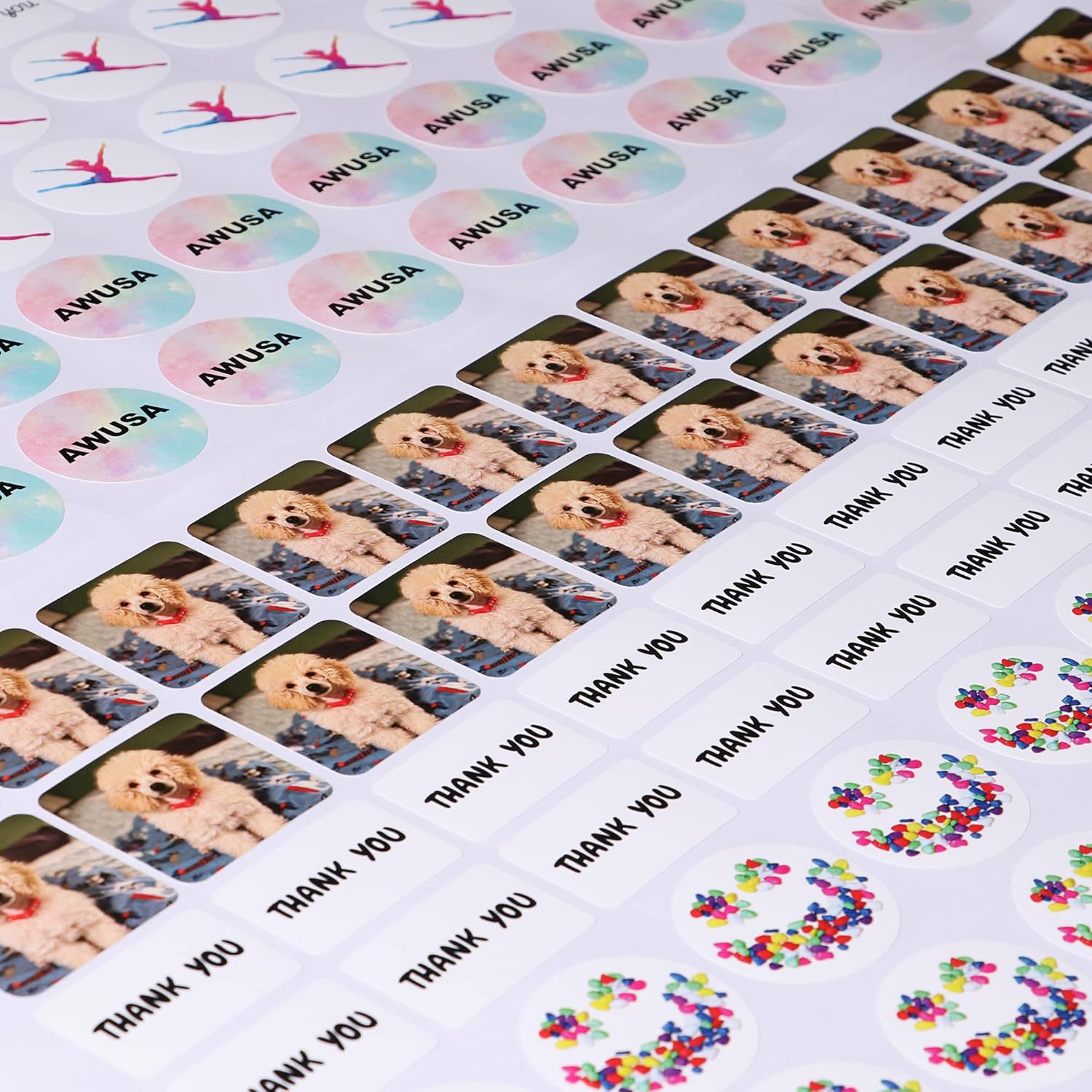 Custom Personalized Labels - Square 4"x4" Stickers With Any Design, Image, Logo, Text - Thank You Labels for Business, 100 Count
