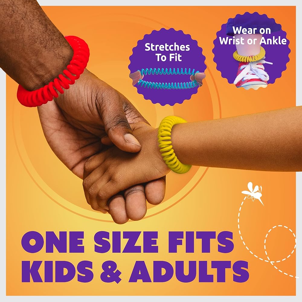 Superband Mosquito Repellent Bracelets for Adults & Kids - Pack of 25 - Long Lasting, Natural Bug and Insect Repellent Bracelet - Waterproof, Individually Wrapped, Deet-Free Bands - Multicolor