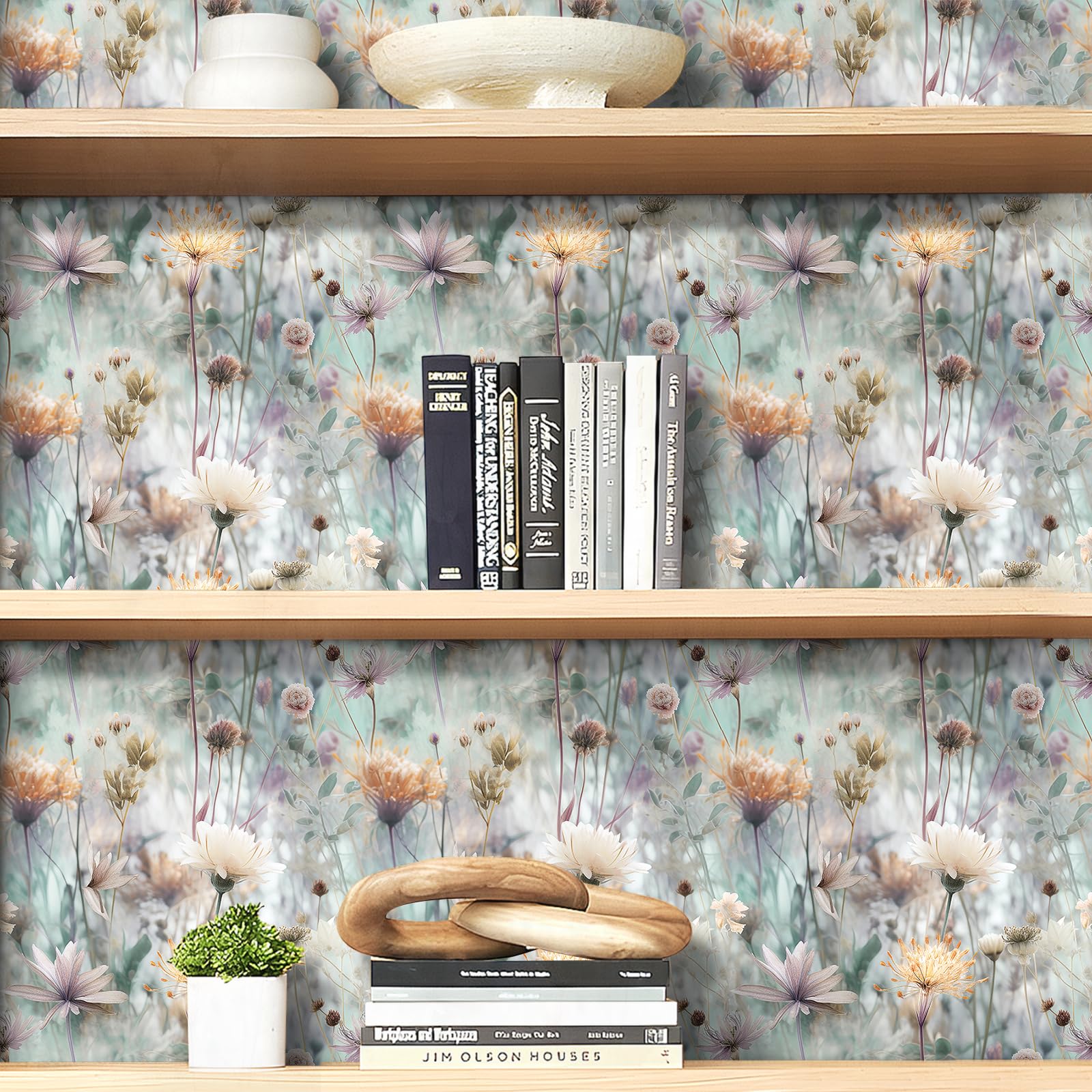 FunStick 44.5CM×9M Papel Pintado Pared Flores Diente de León Gris Revestimiento de Paredes Baño Papel de Pared Autoadhesivo Habitacion Dormitorio Flores Silvestres Vinilo Adhesivo Muebles Cocina Gris