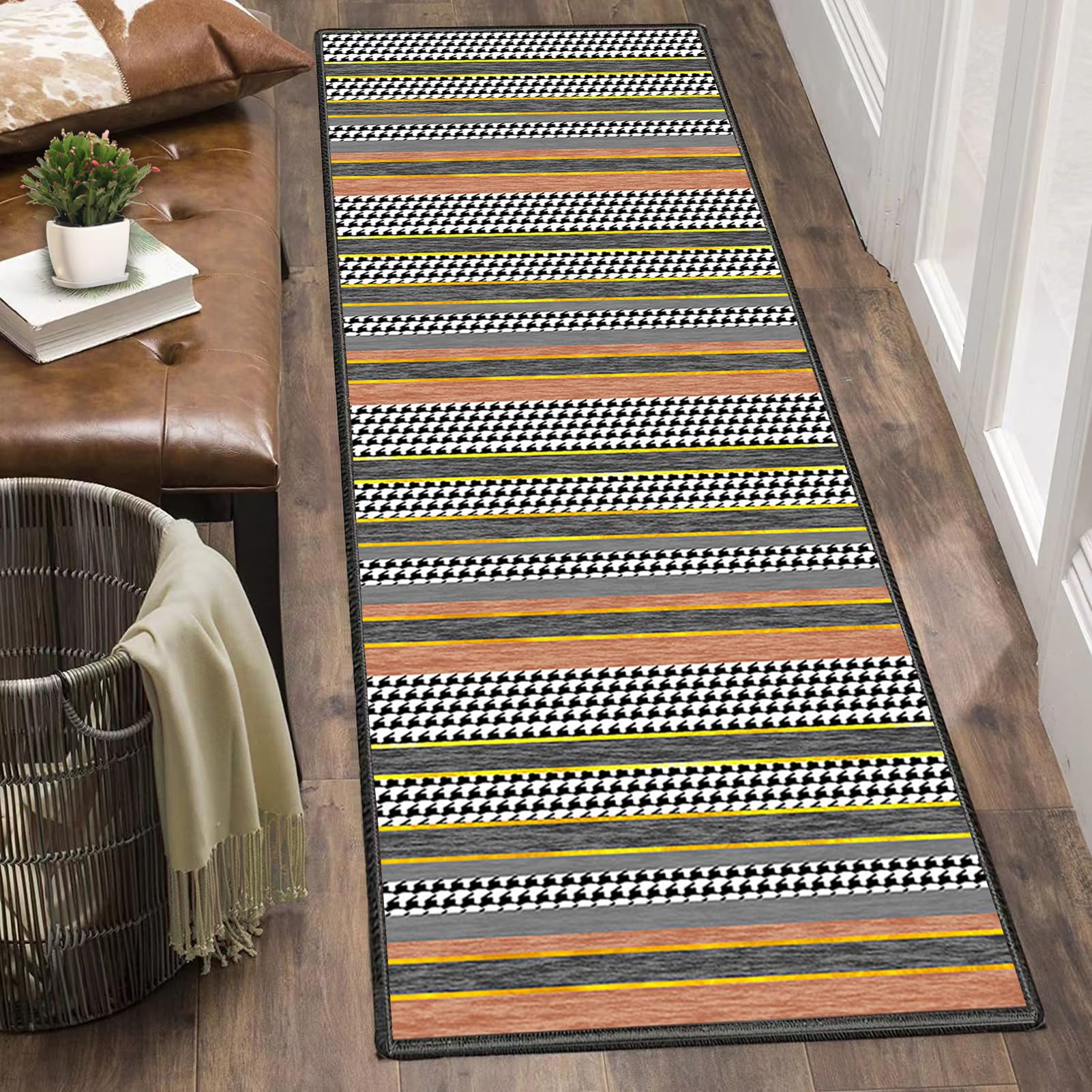 Alfombra Corredor Larga Antideslizante 40 x 60 cm Alfombra de Cocina Lavables Absorbente Alfombra Estrecha Pasillo Alfombra para Puerta Alfombra de Pasillo Moderna para Corredor Cocina Lavandería